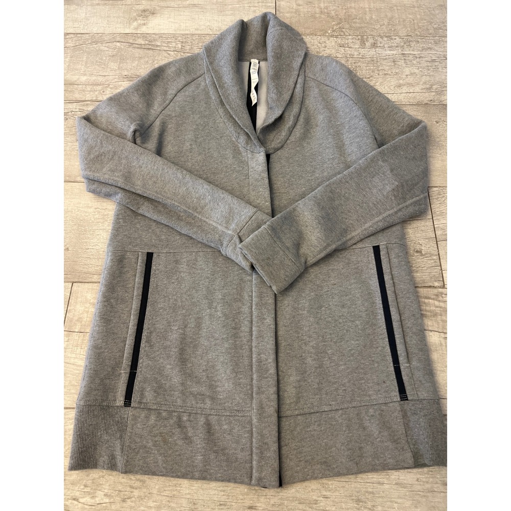 Lululemon Yin To My Yang Cardi Grey Shawl Collar Cardigan Size 8